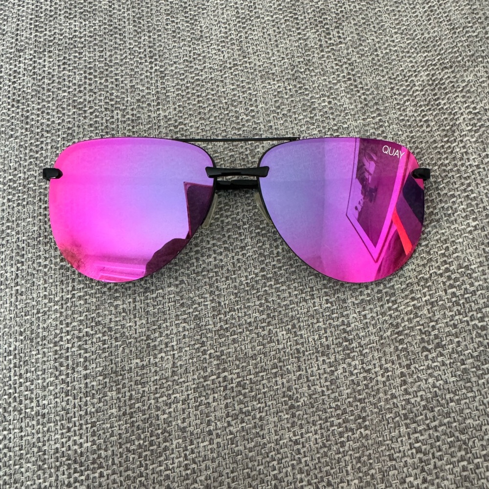 Quay Pink Aviator Sunglasses